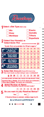 Kansas Racetrax Play Slip